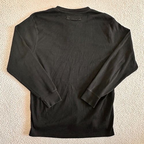 Stanley Button Shirt Mens XL Henley Black Long Sleeve Heavy Duty Workwear Cotton - Picture 2 of 13