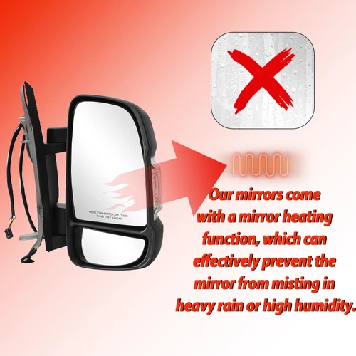 Mirror Passenger Side w/Signal Light RH For 2014-23 Ram ProMaster 1500 2500 3500 - Picture 4 of 15