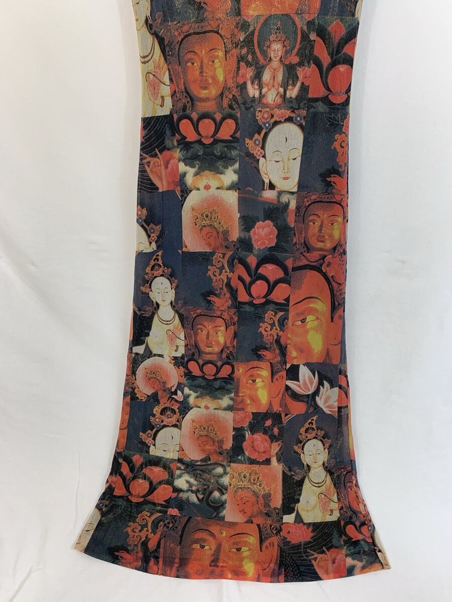 RARE Vivienne Tam Vintage 90's Y2K Shimmer Mesh Buddha Print RARE Vivienne Tam Vintage 90's Y2K Shimmer Mesh Buddha Print