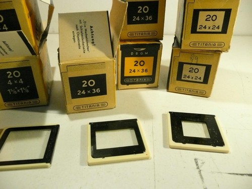 VINTAGE JOB LOT TITANIA GLASS SLIDES- (54-20X24, 74-24X36, 30-4X4) - Picture 3 of 6