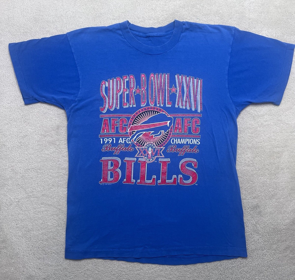 Buffalo Bills AFC Champions Super Bowl XXVI NFL XL Vintage 90s