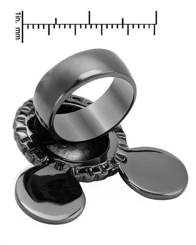 Precioso anillo Disney Mickey Mouse con cristal genuino en metal base negro talla 6 Foto 2 de 2