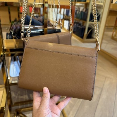 Best Price‼️Tory Burch Emerson Chain Wallet 136093 Moose $325 | eBay