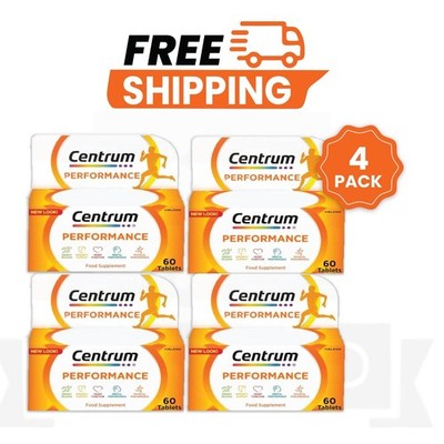 Centrum Performance Multivitamins 60 Tablets - 4 Pack Energy & Health