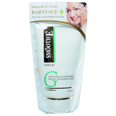 Smooth E Face Cleansing Foam White Babyface  AntiAging  Remove Makeup Gold 4 OZ