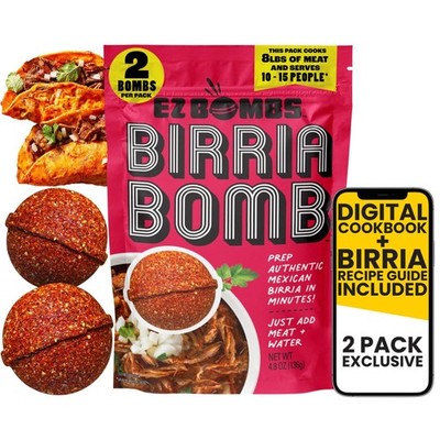EZ Bombs Birria Bomb Seasoning, Pack of 2   Authentic 4.8 Ounce (Pack 1)