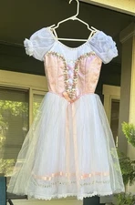 Professional Ballet Tutu Costume Dress Pink White Giselle Peasant Lise XS Adult