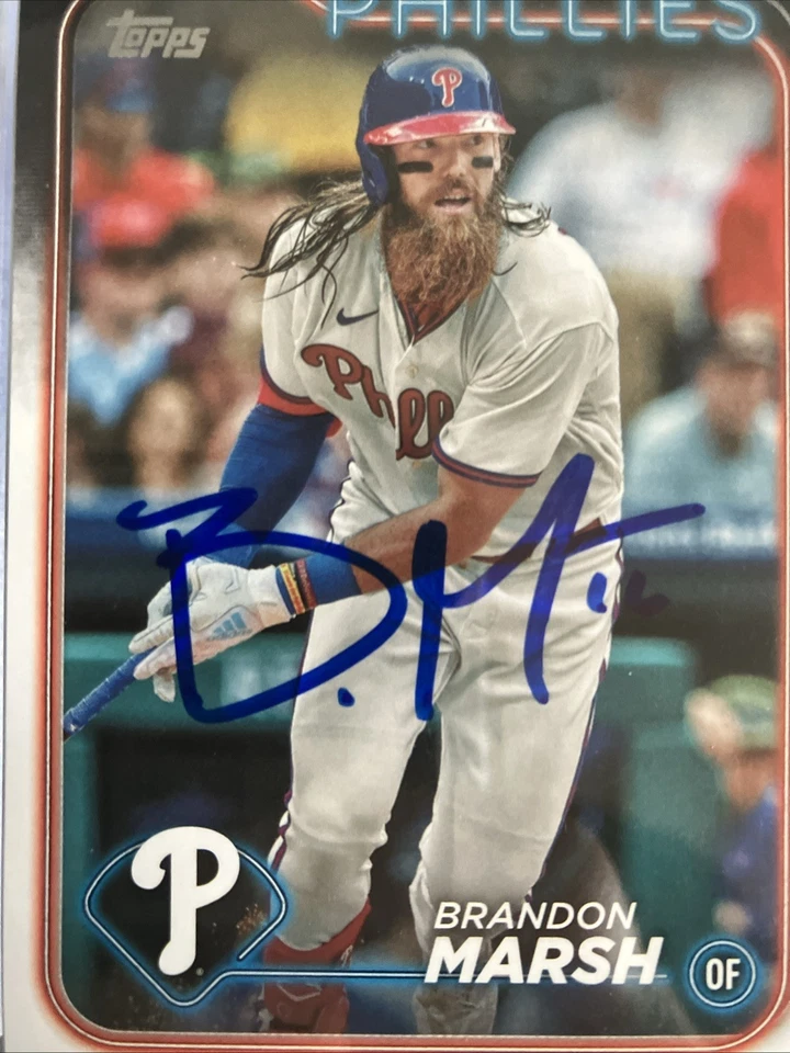 Brandon Marsh In Person On Card Autograph 2024 Topps Series 1 - Marsh #71 - Image 2 of 3
