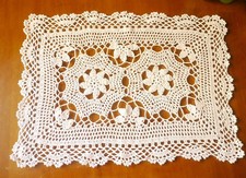 16x23 100 Cotton Handmade Crochet lace Table Runners Oblong Tablecloth Doili...