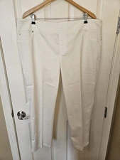 Counterparts Women's Pull-On White Pants Slacks Back Pockets, Size 18