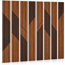 3D Wood Wall Panels Peel and Stick 106" x 15.7" Walnut WPC Accent Wall 92 SqFt