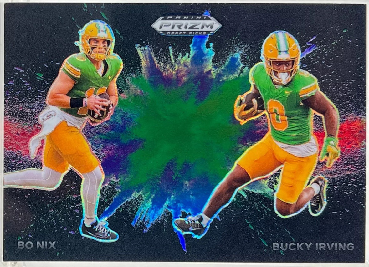 2024 Panini Prizm Draft Picks Color Blast Duals Bo Nix Bucky Irving Case Hit SSP