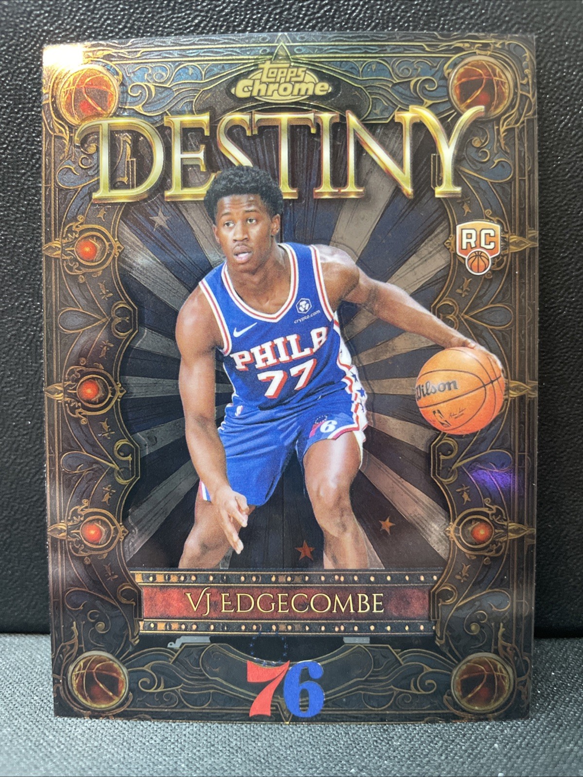 2025-26 Topps Chrome Basketball VJ Edgecombe Destiny Insert #D-3 76ers RC SP