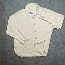 VUORI Coronado Shirt Jacket Men's Size M/L Beige Button Up Shacket Comfort