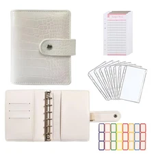 A7 Crocodile Budget Binder with Zipper Envelopes - Cash Stuffing Envelope Sys...