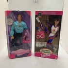 Vintage 90s Set of 2 Barbie and Ken Olympic Dolls Gymnastics Barbie Skater Ken