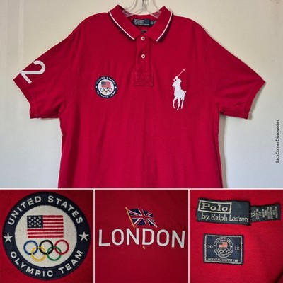 Polo by Ralph Lauren Embroidered BIG PONY U.S. Olympic Team London Red XL Jersey