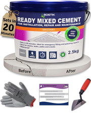 Ready-Mix Waterproof Cement for Fence Post Repair - 2.5Kg Bundle with Tools