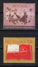 Poland 1956 MNH Mi 977A-978 Sc 740-741 Polish-Soviet Friendship **