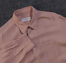 Officine Generale Camicia Uomo Media Rosa Salmone Benoit Bottoni Manica Lunga
