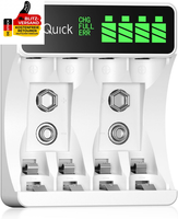 HiQuick Akku LadegeräT 4+2 Slot LCD FüR AA AAA 9V Akku | Type-C Schnellladung In