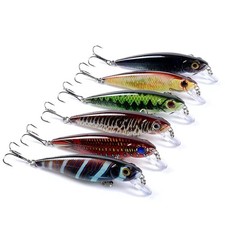 6 Pcs Vivid Minnow Lures, as Plugs Crankbait Pack and Jerkbaits for Trout Bas...