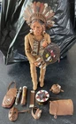 Marx Johnny West Chief Cherokee Indian Action figure  with some accessories 1965