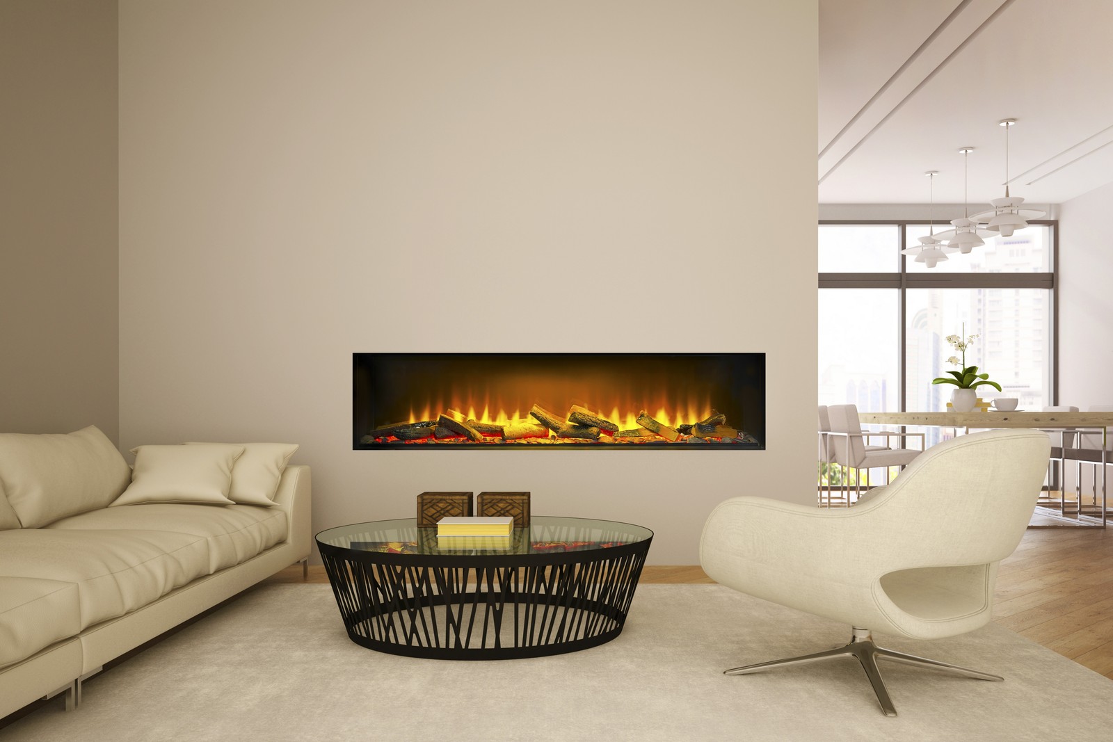 Acantha Unisex Black Aspire 125 Fully Inset Media Wall Electric Fire - Image 3