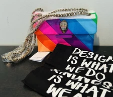 Kurt Geiger Kensington Multi Color Rainbow Small Leather Crossbody Bag