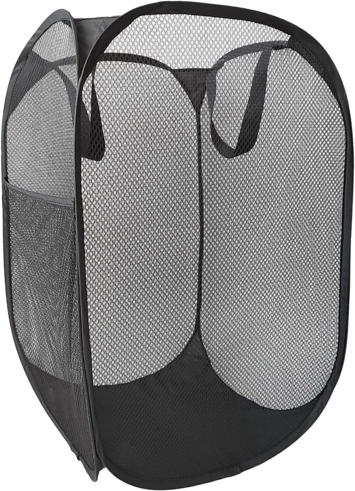 Cesta de lavandería plegable de malla emergente - Cesta de lavandería portátil plegable 75L Foto 2 de 4