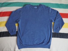 VTG 90s New York Laundry USA Made Sun Faded Blue Essential Pullover Sweatshirt L