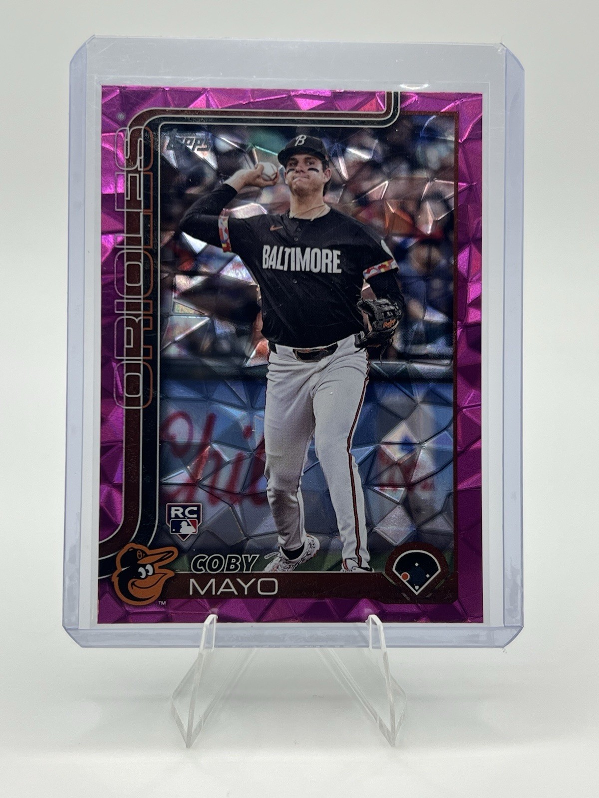 2025 Topps Series 1#20 Coby Mayo (RC) Pink Diamante Orioles
