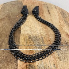 Heavy Duty Wallet Chain With Leather Trim Gun Metal 36  