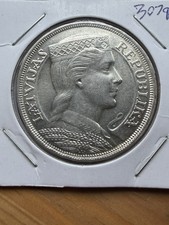 1932 5 Lati - Big Latvian Silver - BU - As Shown! (#3079)