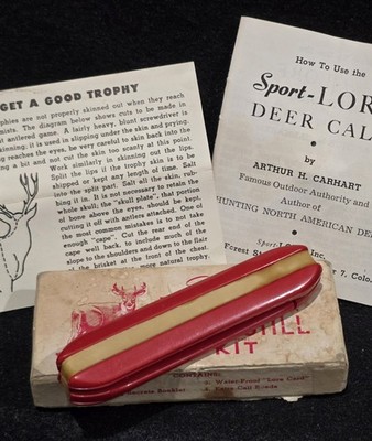 Vintage SPORT LORE DEER CALL in Original Retail Box & Papers @12