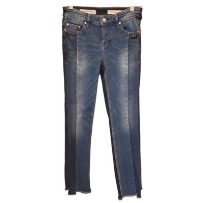 Pilcro Parallel Jeans Size 26 | Two-Tone Patchwork Skinny Raw Hem Anthropologie