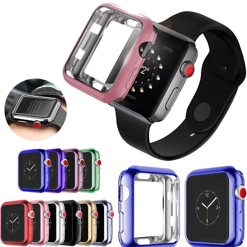 超薄全身卡扣电 TPU 外壳 保护套 保护膜 适用于 iWatch Series 3\2\1 38 42毫米 — 第 2/4 张图片