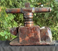 Antique C 1600s - 1700s Hand Carved RAM Wood Mortar & Pestle - MUSEUM PIECE!!!