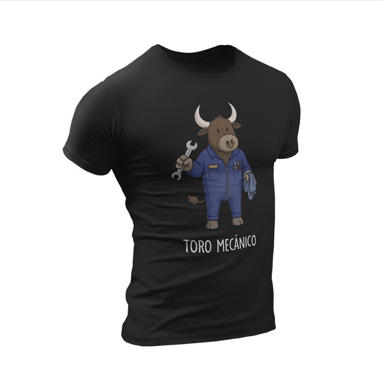 Camiseta TORO MECÁNICO - Tallas Unisex, 100% Algodón. Friki, parodia, humor