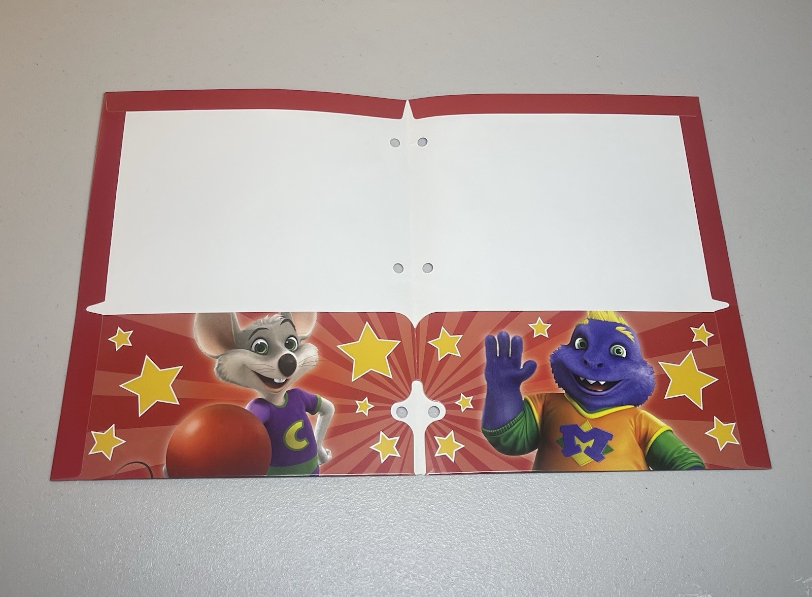 2019 Chuck E Cheese CEC Merch Lot of 2 School Folders Prizes NEW MINT