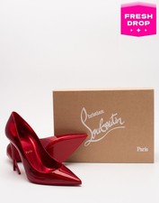 RRP€745 CHRISTIAN LOUBOUTIN scarpe corte in pelle US8 EU38 UK5 rosse Made in Italy