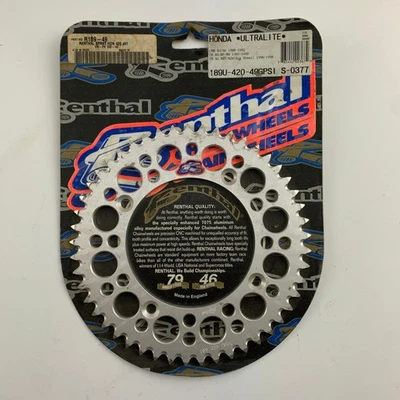 Renthal 49T Ultralite Rear Sprocket for Honda CR80R, CR85R, CR85RB, CRF150R / RB - Image 1 of 4
