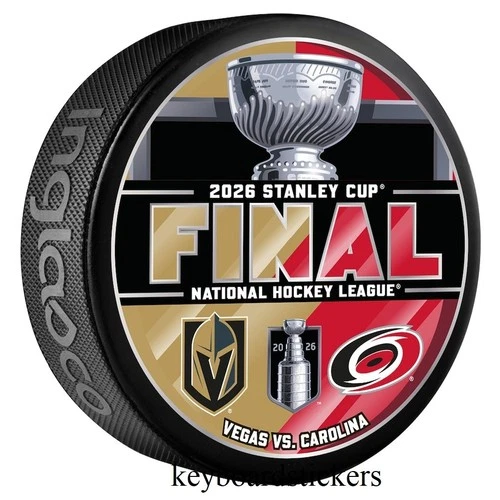 2026 Stanley Cup Final Dueling Puck Vegas Golden Knights vs Carolina Hurricanes