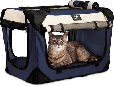 Dog & Cat Carrier, Large, Navy | Soft-Sided, Fits Large Cat, 2 Cats, or Medium D