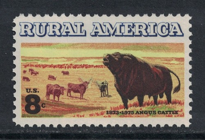 #ad Scott 1504 Rural America Angus Cattle MNH 8c 1973 unused mint stamp $0.99