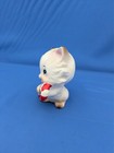VTG Ceramic Christmas Cat Figure Glaze Finish Festive Candy Cane Lefton Japan — photo 2