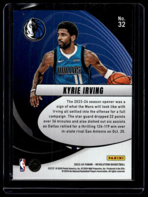 panini カイリー・アービング ダイヤモンド入り　ジャージナンバー Kyrie Irving 2023-24 Panini Revolution #32 Vortex Dallas Mavericks