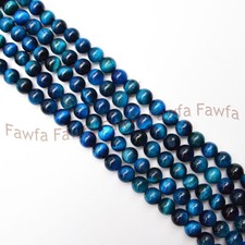 4/6/8/10mm Natural Light Blue Tiger's Eye Gemstone Round Loose Beads Strand 15''