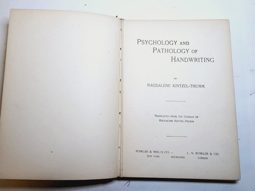 1905 PSYCHOLOGY AND PATHOLOGY OF HANDWRITING Magdalene Kintzel-Thumm - Imagen 4 de 12