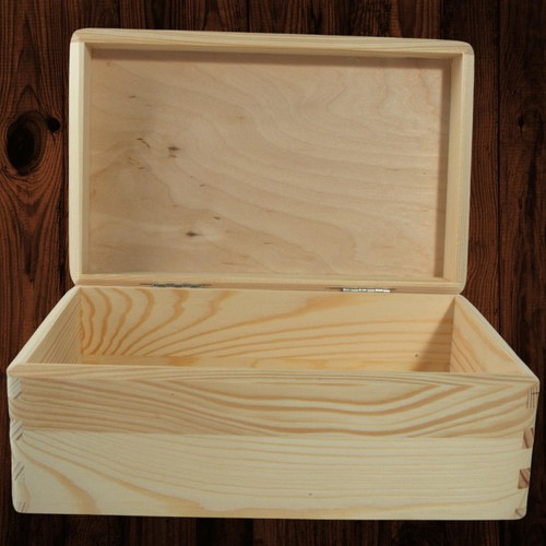 Unpainted Wooden Storage Chest 25x16x10 cm | Keepsake Box for Craft & Decoupage - Picture 7 of 12